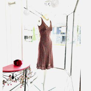 Rare Y2K Vintage Betsey Johnson New York Print Silk Midi Dress Size P